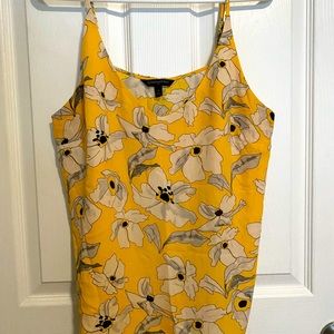 Banana Republic Yellow and Black & White Floral Tank Top